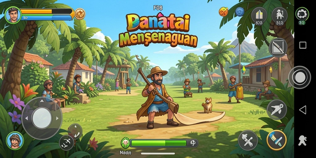 Tangkapan layar utama F08 menampilkan gameplay yang santai dan menyenangkan.