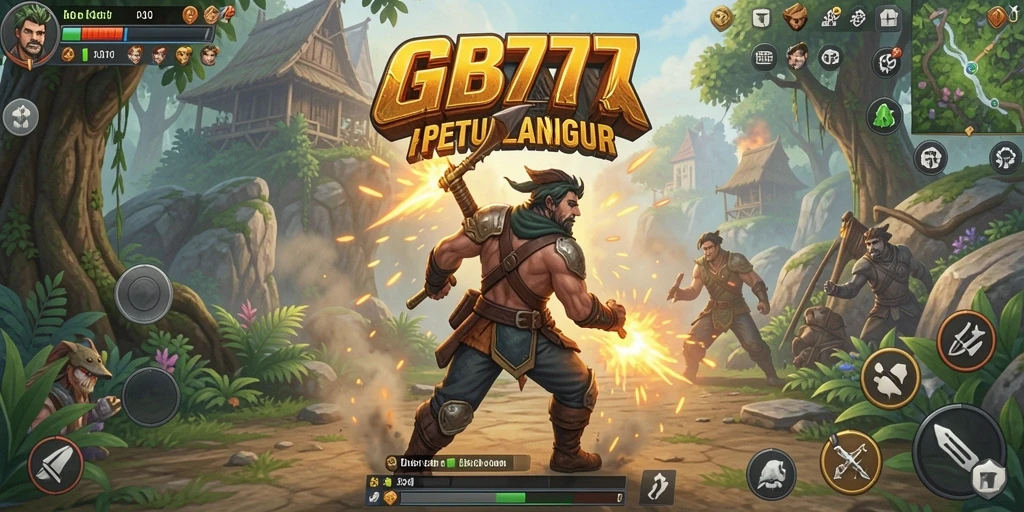 Screenshot gameplay GB777 menampilkan aksi pertempuran yang mendebarkan.