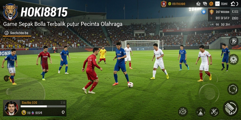 Gameplay seru HOKI8815 saat pertandingan sepak bola.