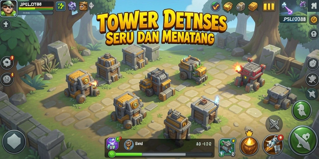 Tampilan gameplay JPSLOT88 dengan pertahanan yang strategis.