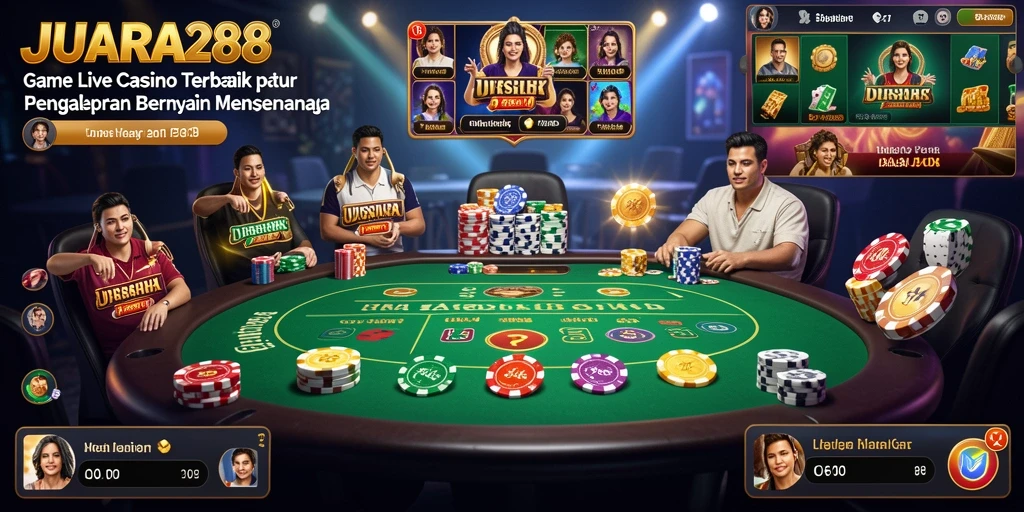 Tampilan gameplay JUARA288 dengan dealer live yang interaktif.
