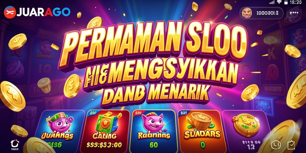 Screenshot JUARAGO menampilkan gameplay slot yang mengasyikkan dan berwarna.