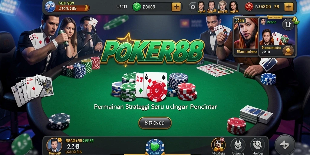 Tangkapan layar gameplay POKER88 dengan suasana permainan yang menegangkan.