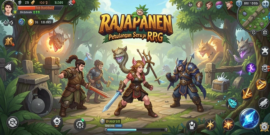 Tampilan gameplay seru dari RAJAPANEN yang menampilkan pertarungan epik.