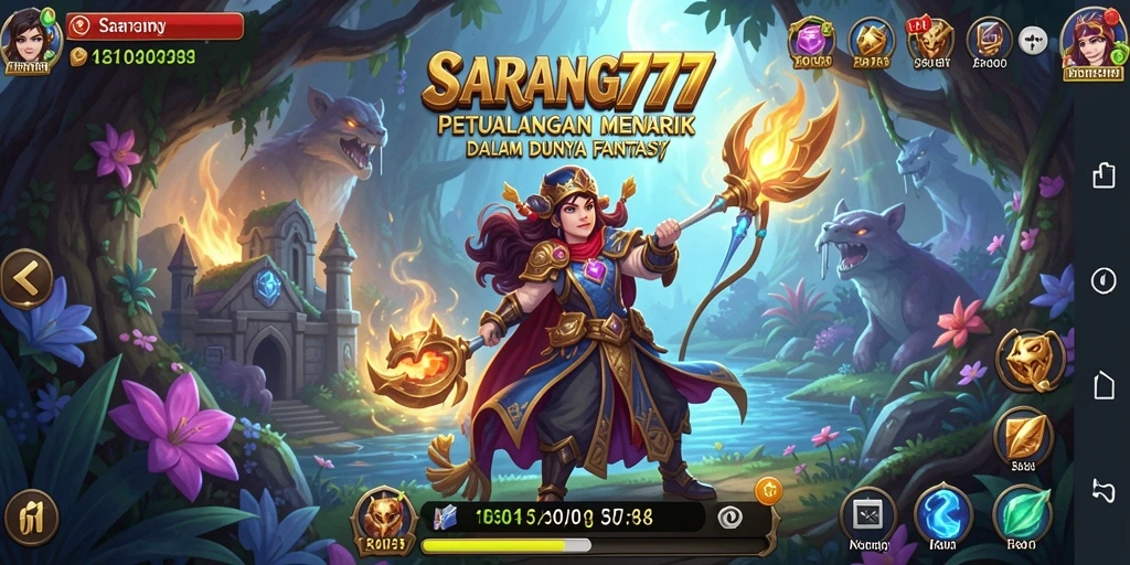 Tampilan gameplay <strong>SARANG777</strong> yang menakjubkan dengan suasana petualangan yang mendebarkan.