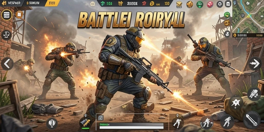 Gameplay seru VESPA69 dalam aksi Battle Royale.